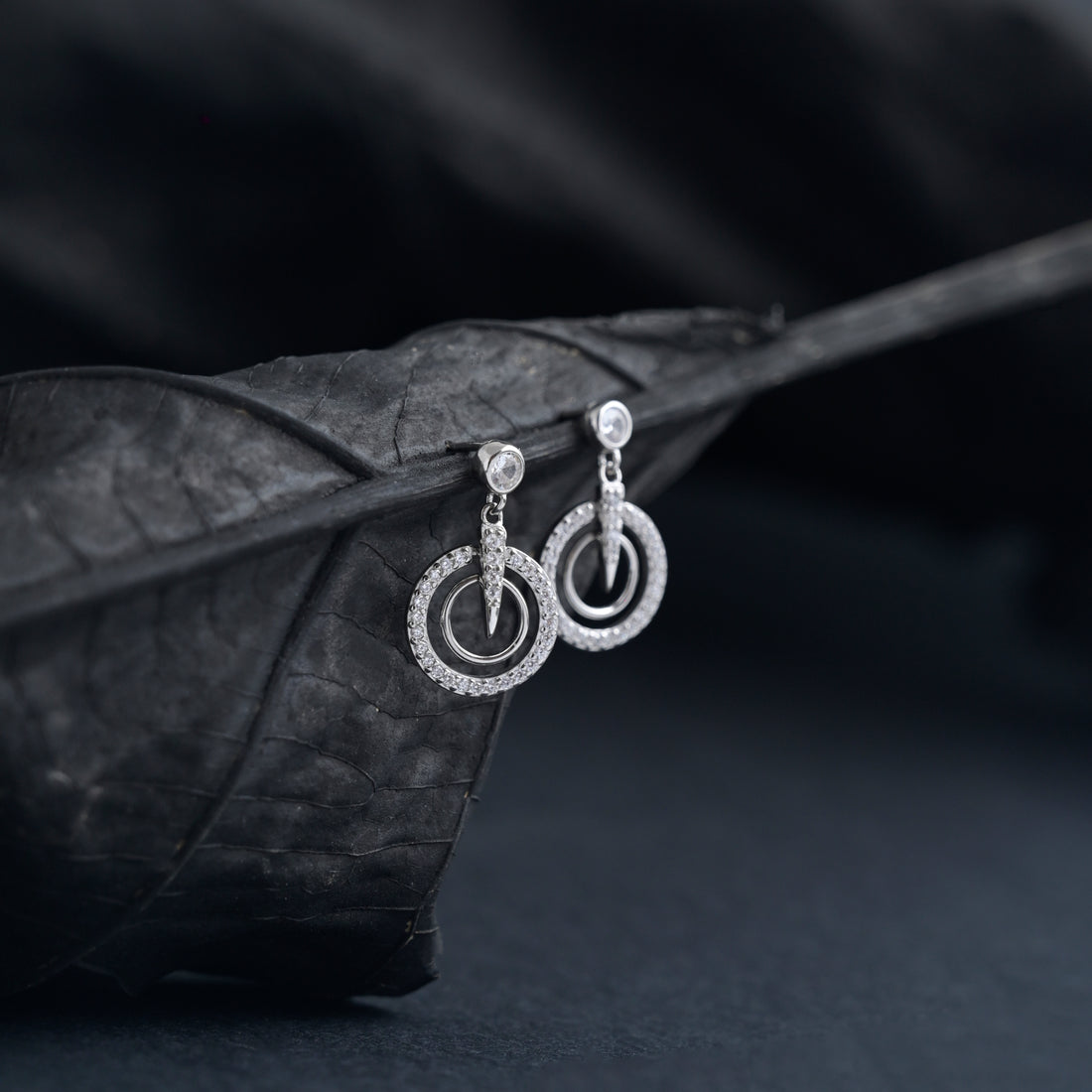 Silver Moonlit-Drops Earrings image 2