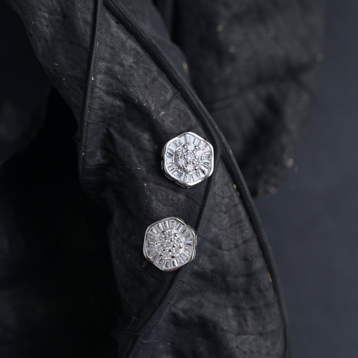 Silver Floral Studs image 0