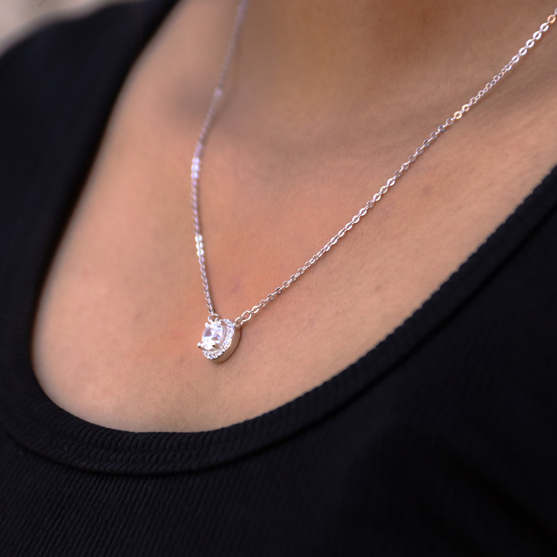Silver Glowing Moon Pendant image 1