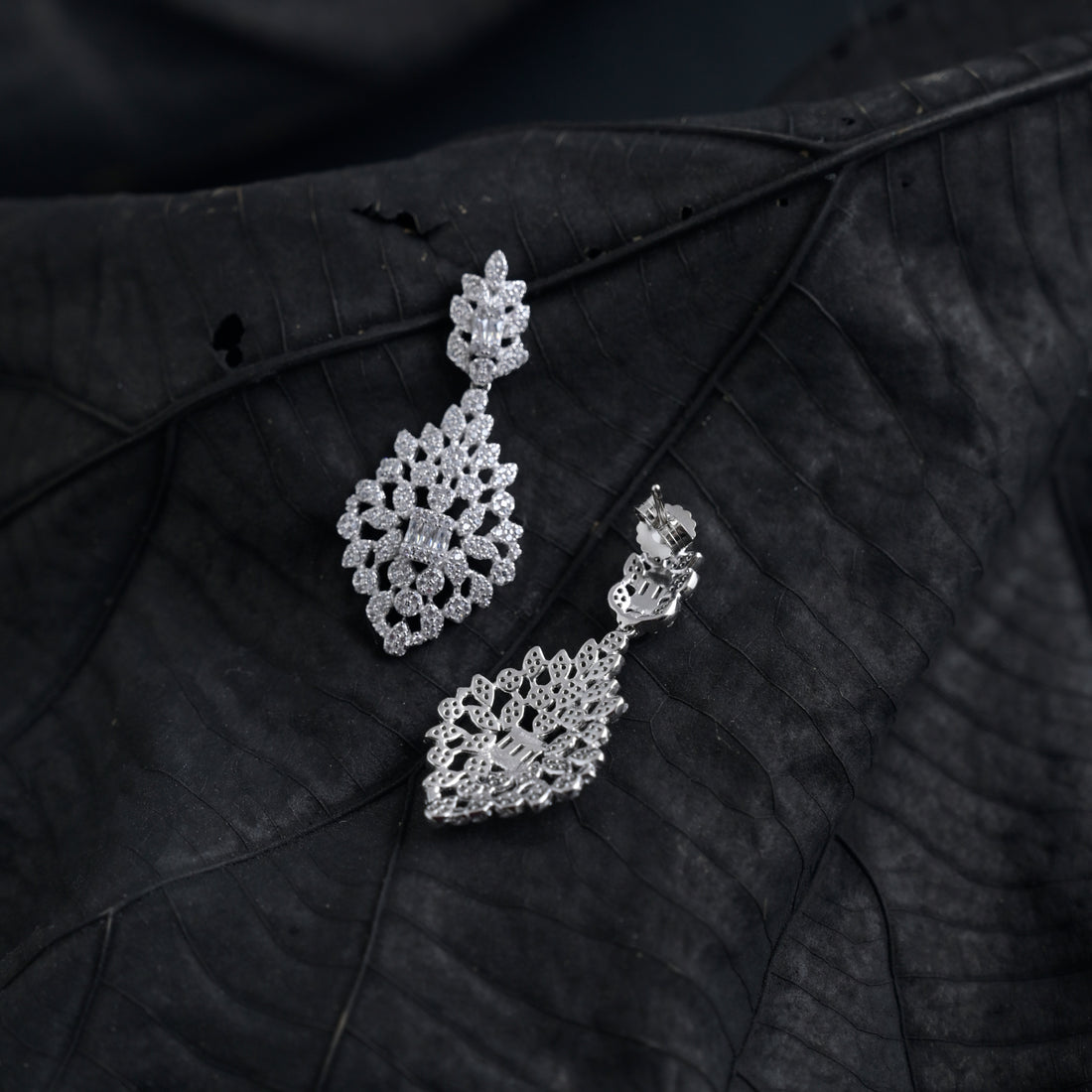 Silver Stone-Studded Earrings image 4