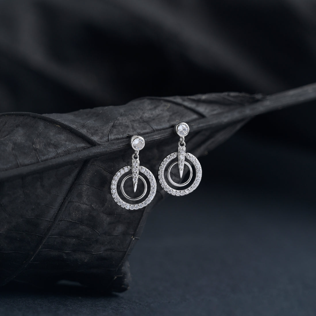 Silver Moonlit-Drops Earrings image 0