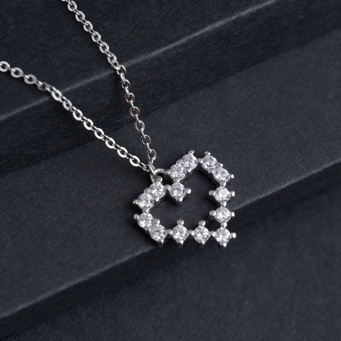 Silver Pixel Heart Pendant image 0