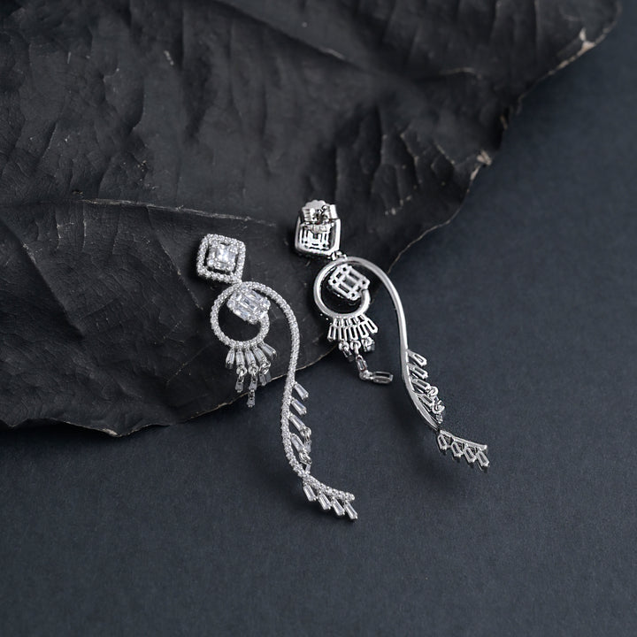 Silver Wavy Desire Earrings image 4