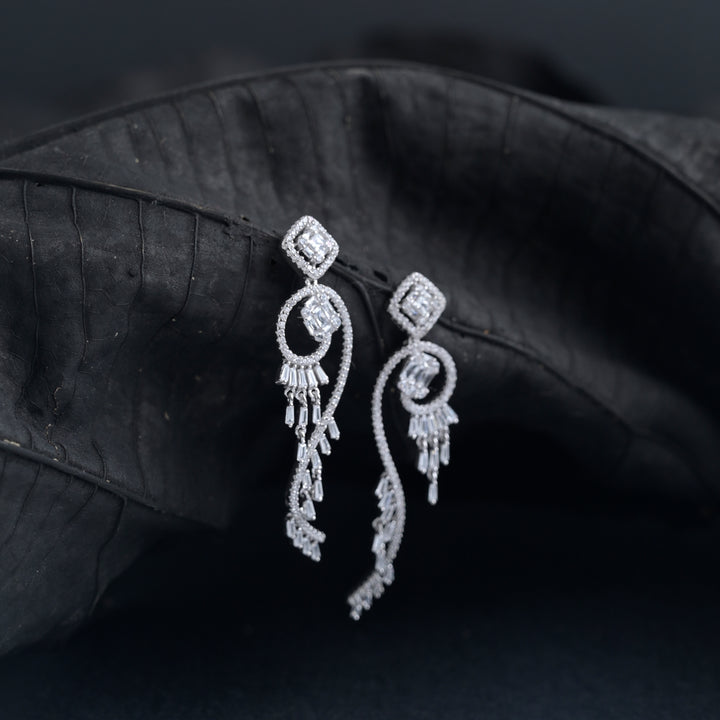 Silver Wavy Desire Earrings image 0