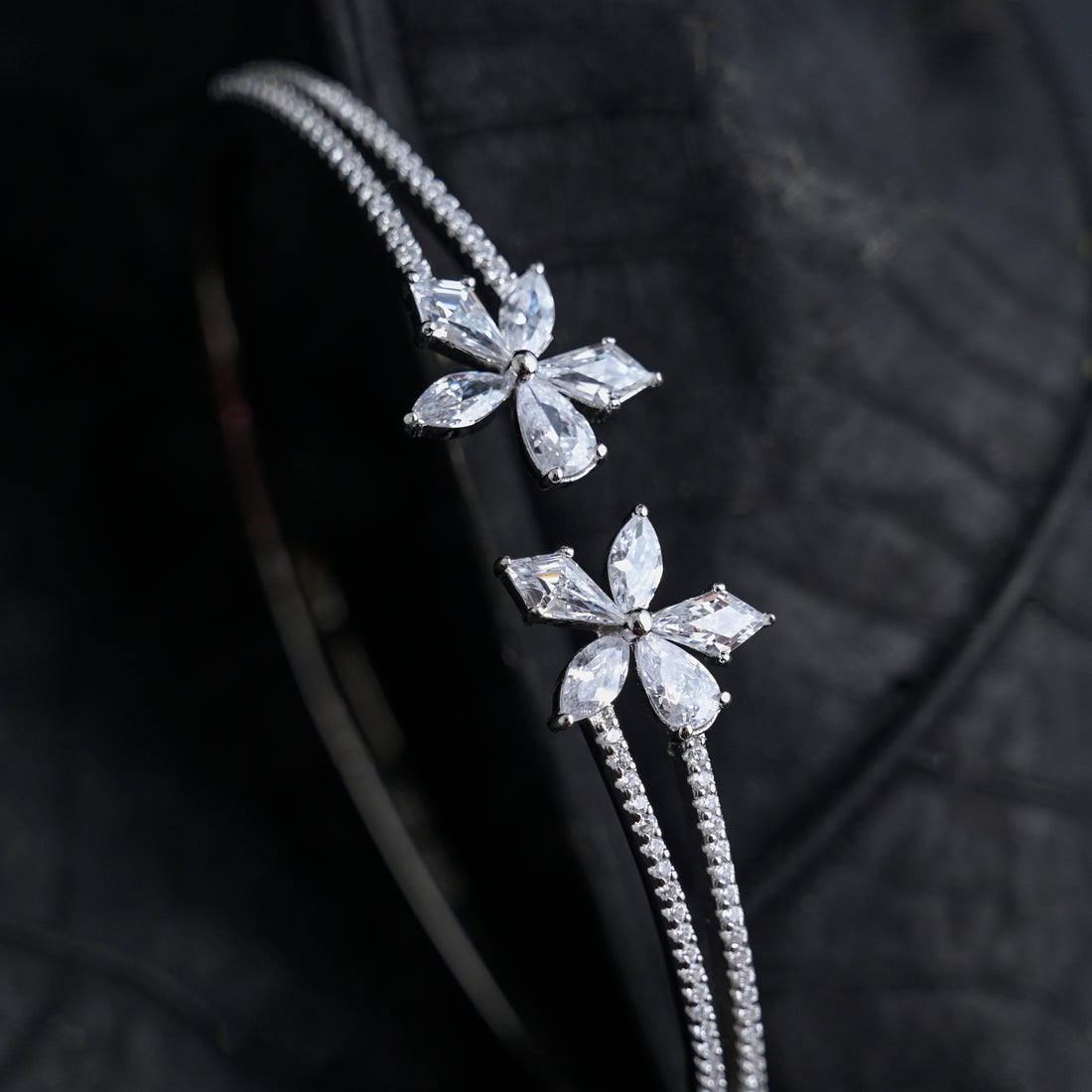 Silver Floral Bracelet image 0
