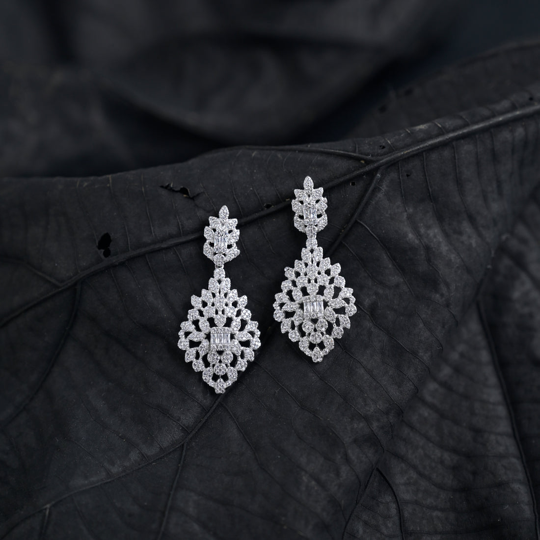 Silver Stone-Studded Earrings image 2