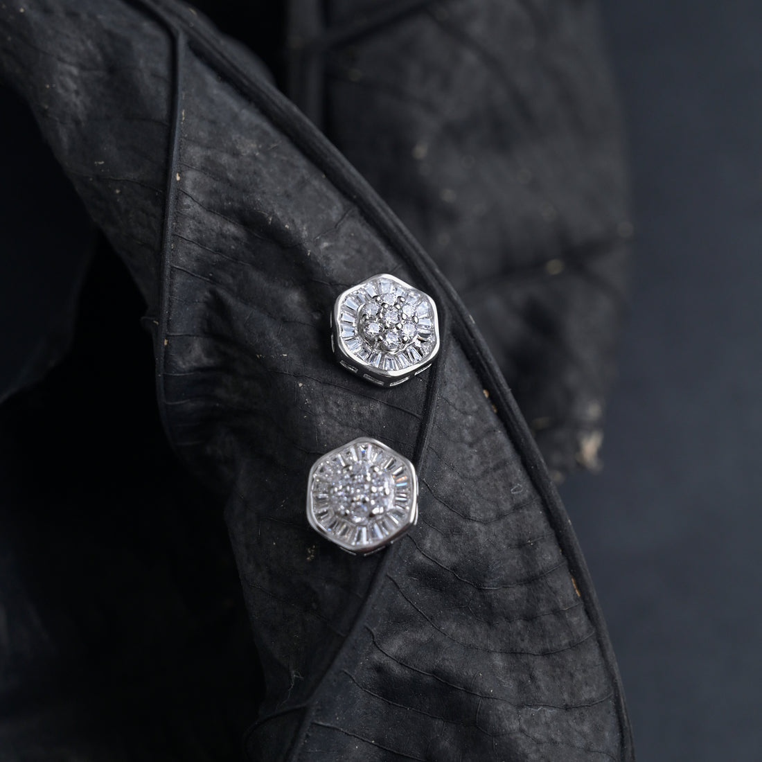 Silver Floral Studs image 1