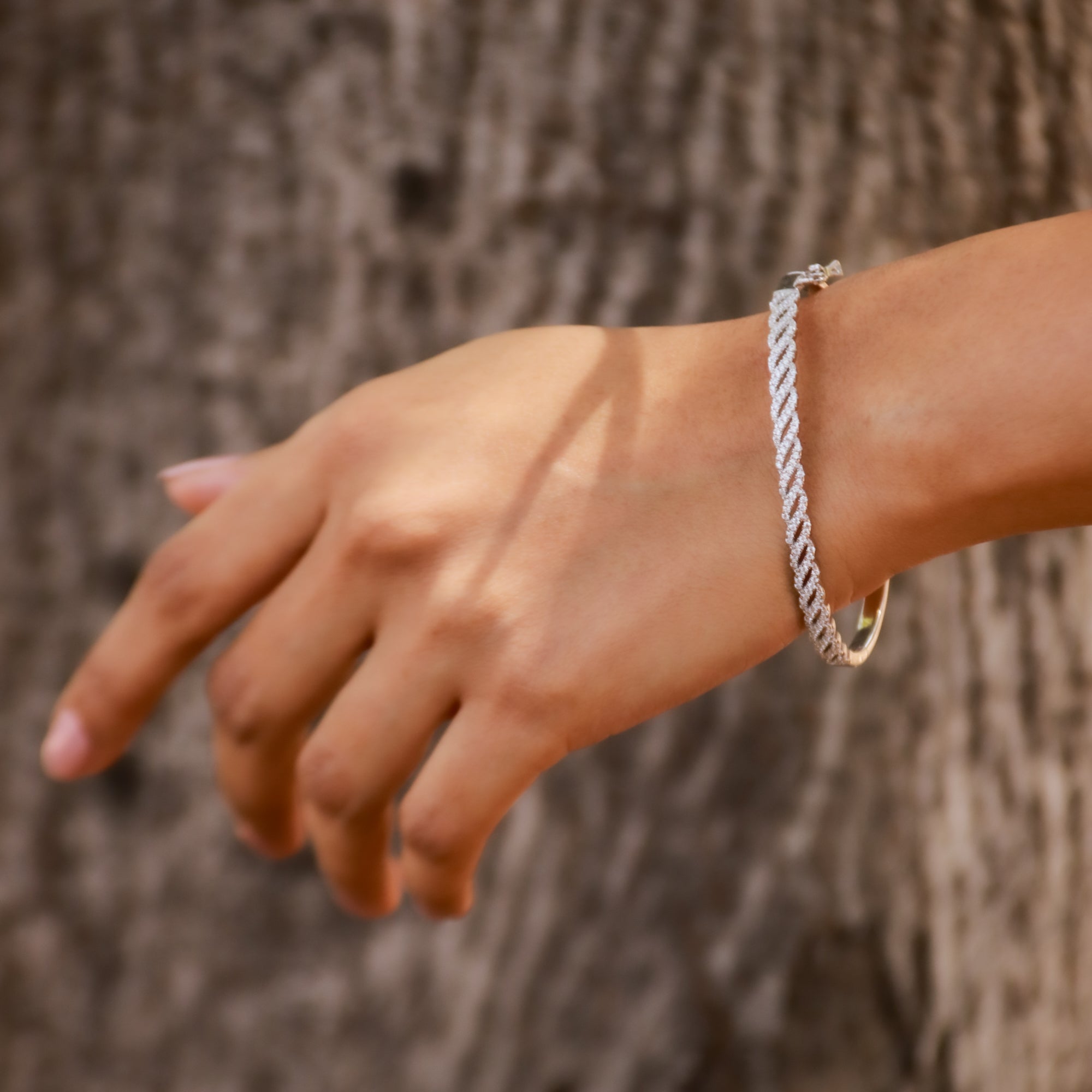 Silver Shimmer Band Bracelet image 1