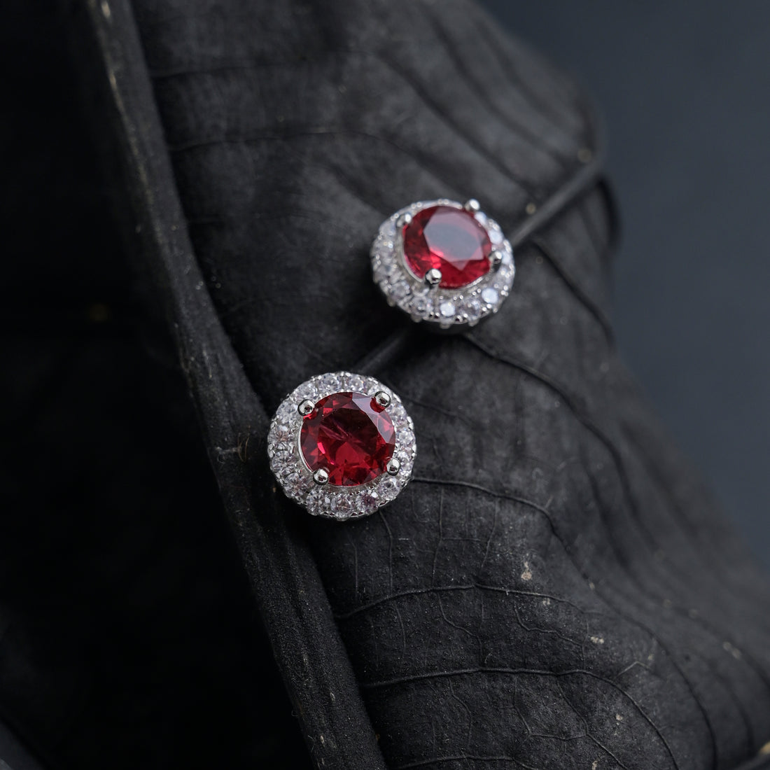 Silver Blood Red Studs image 1