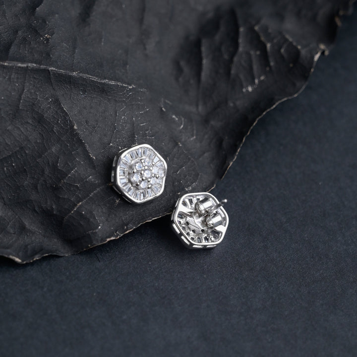 Silver Floral Studs image 3