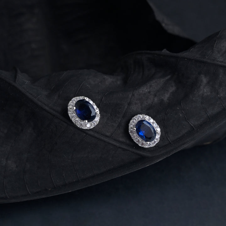 Silver Ocean Blue Studs image 0