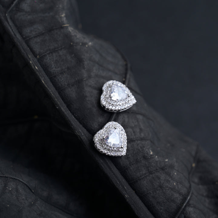 Silver Queen's Heart Studs image 3