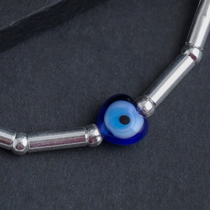 Silver Evil Eye Anklet image 2