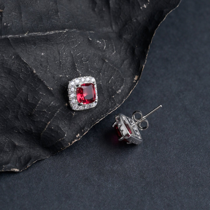 Silver Blood Red Studs image 3