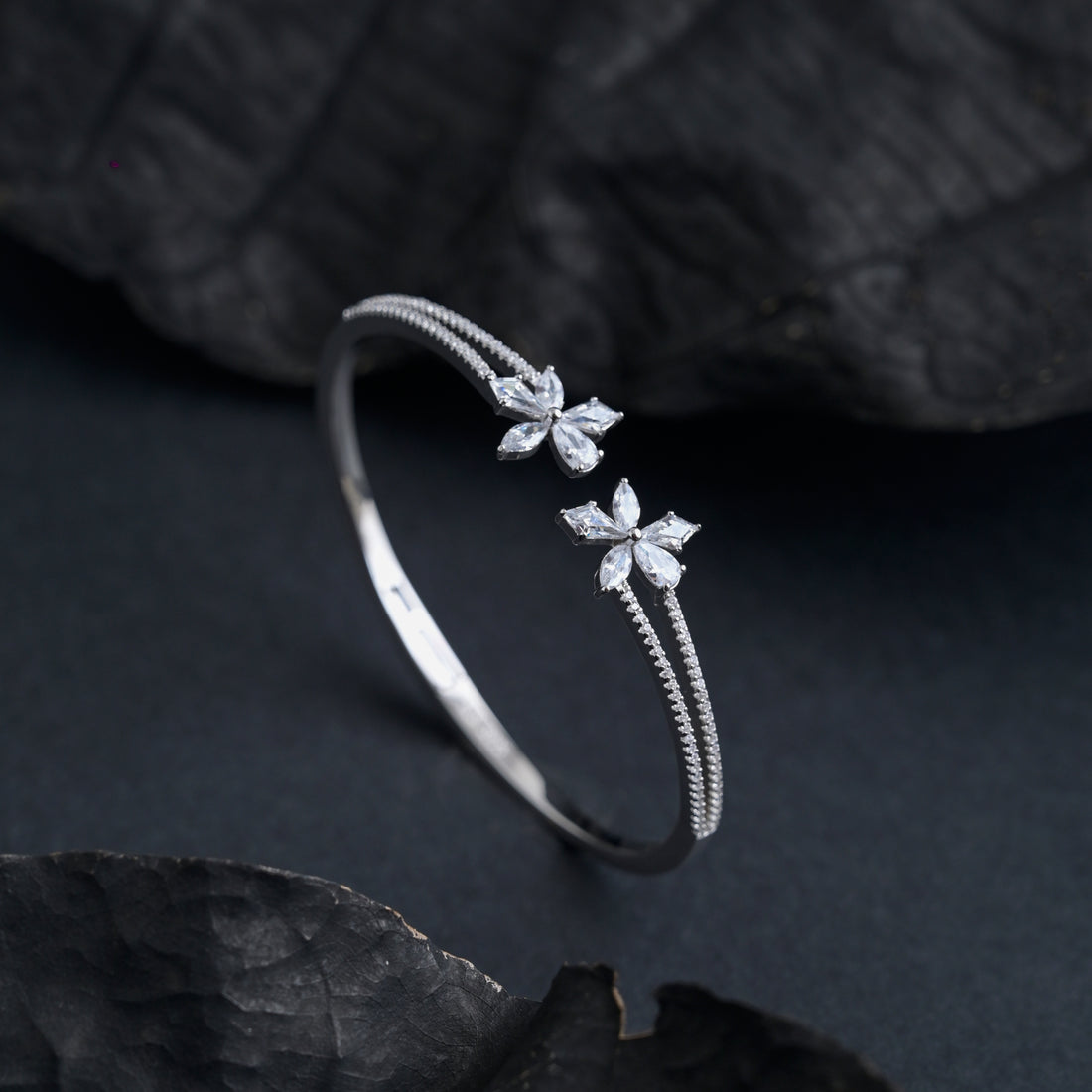 Silver Floral Bracelet image 2