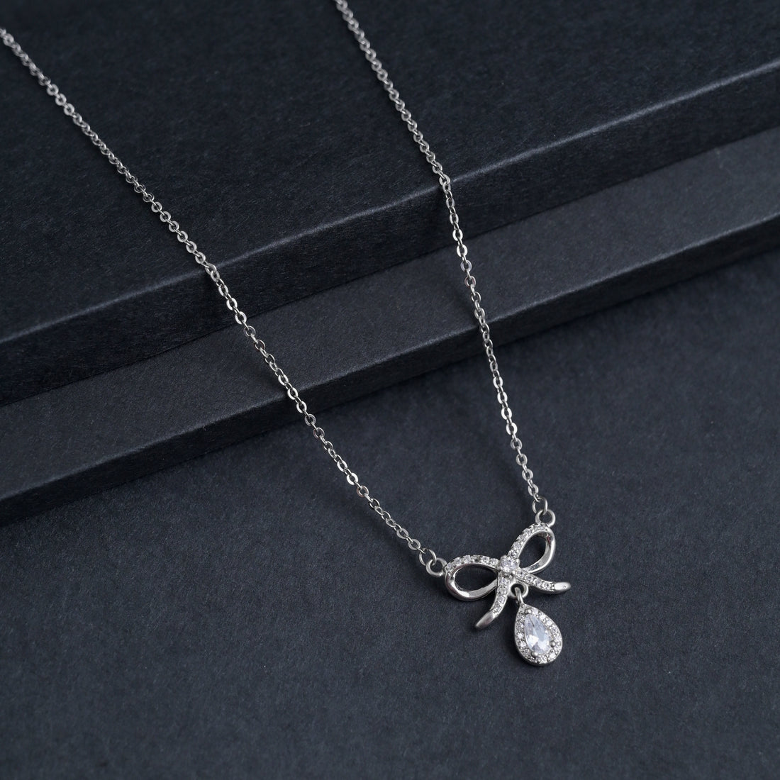 Silver Radiant Bow Pendant image 2