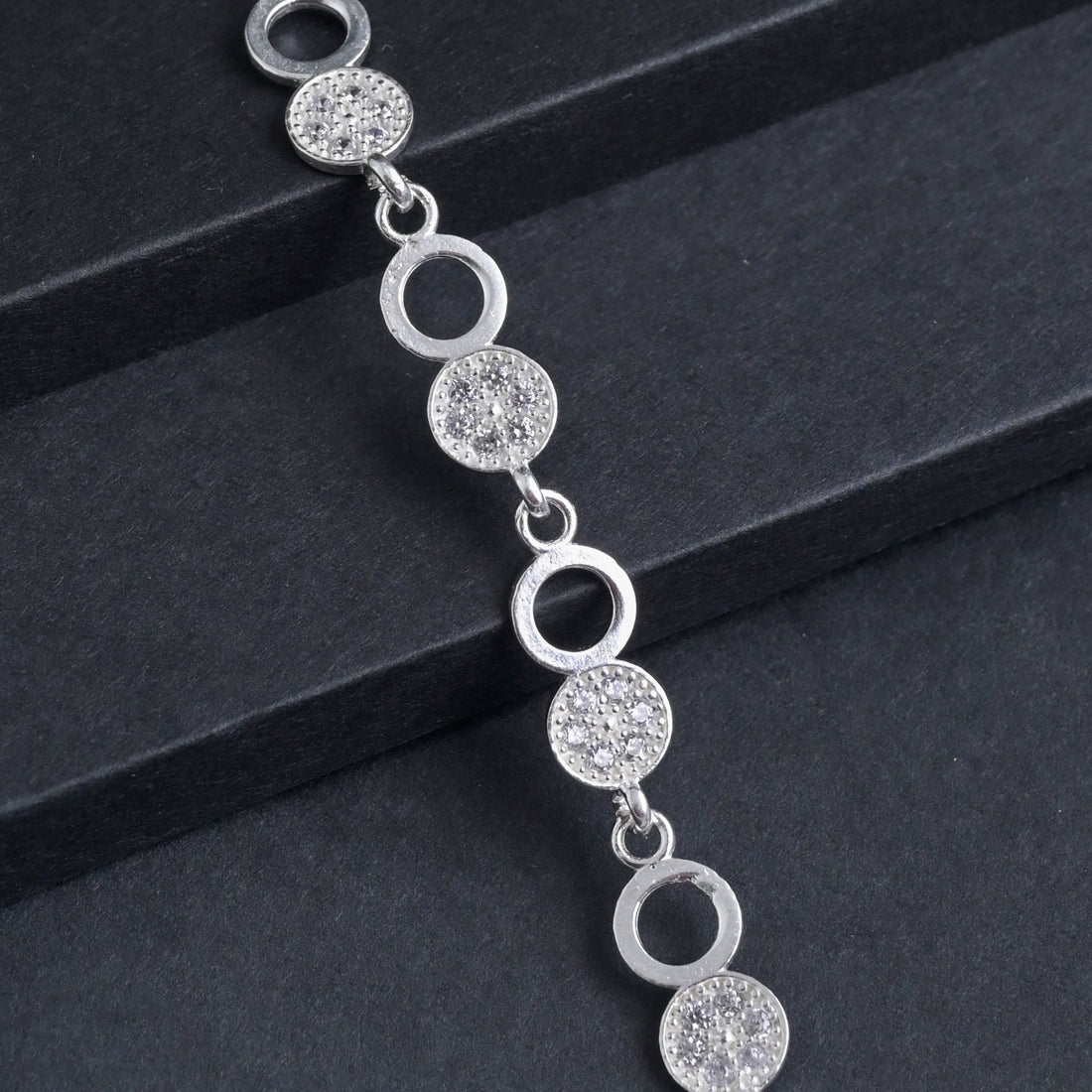 Silver Moonlit Anklet image 0