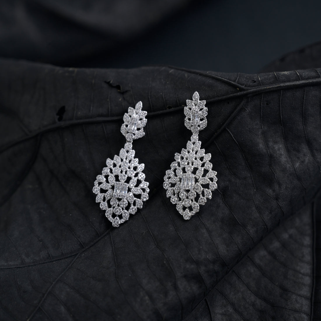 Silver Stone-Studded Earrings image 3