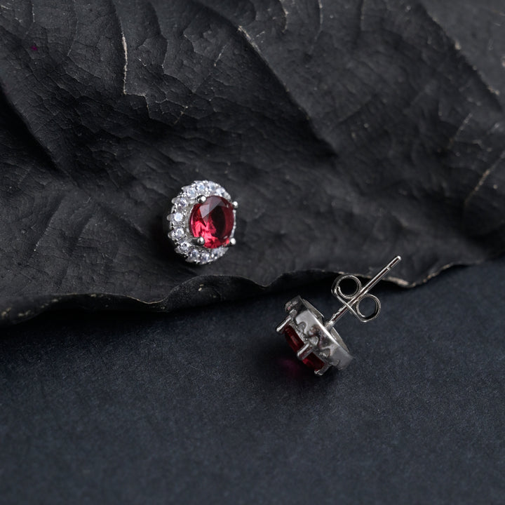 Silver Blood Red Studs image 3