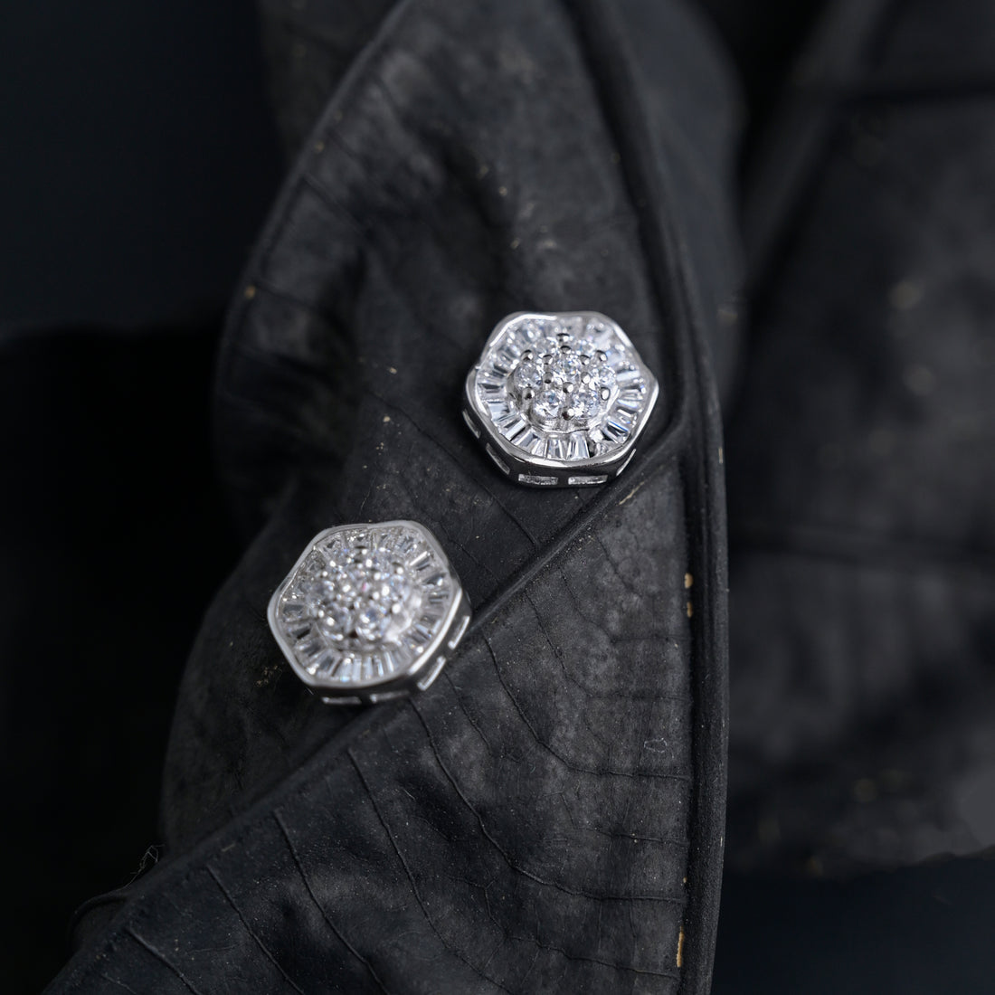 Silver Floral Studs image 2