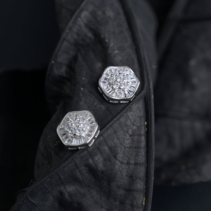 Silver Floral Studs image 2