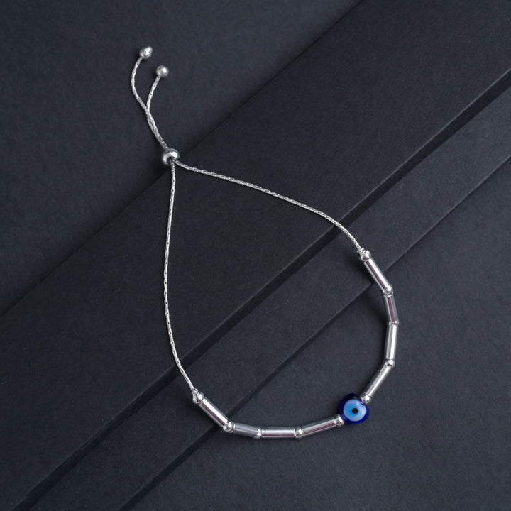 Silver Evil Eye Anklet image 0