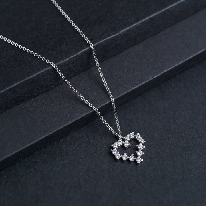 Silver Pixel Heart Pendant image 2