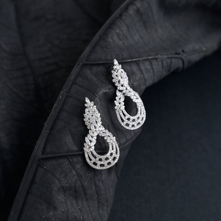 Silver Oval Drizzle Earrings image 3