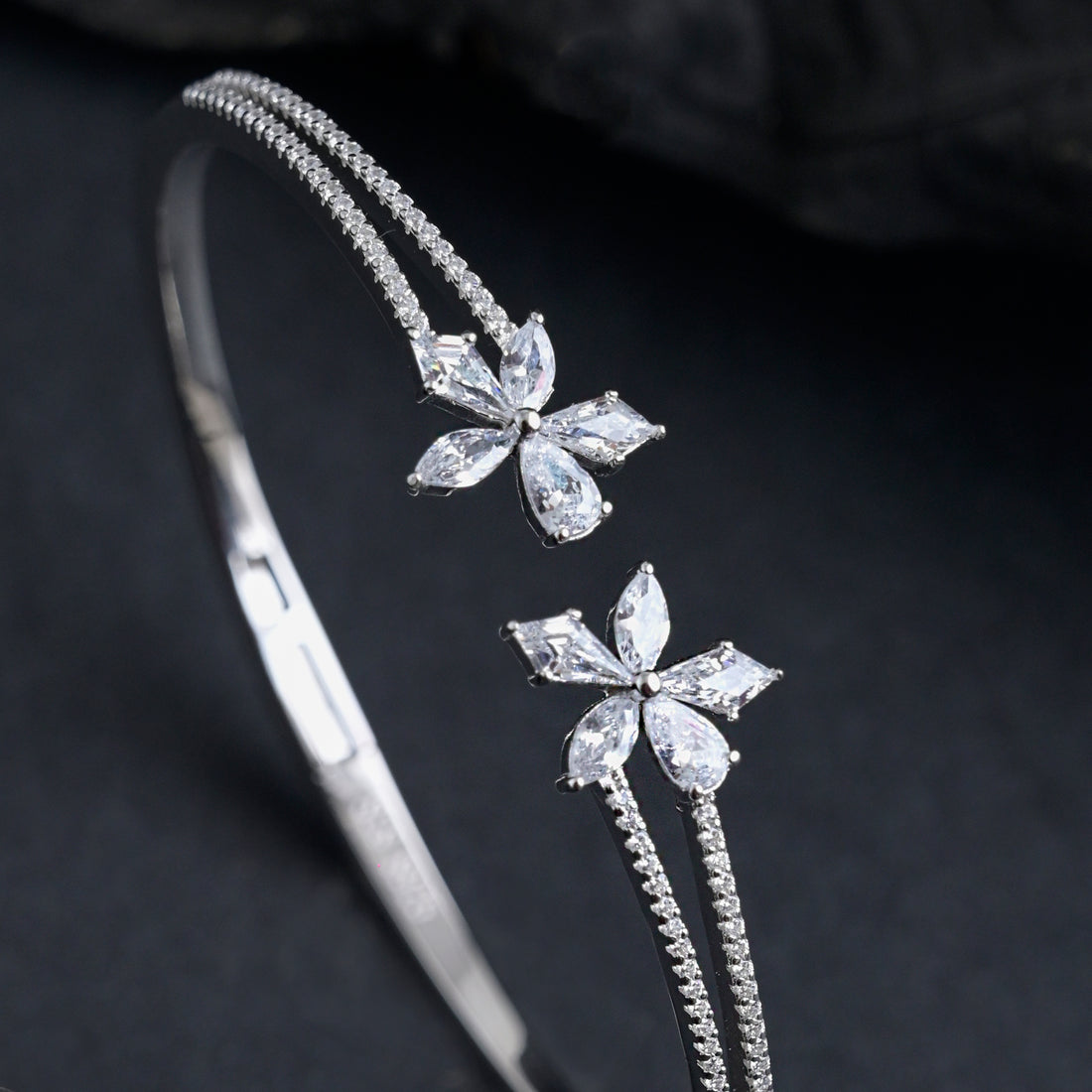 Silver Floral Bracelet image 3