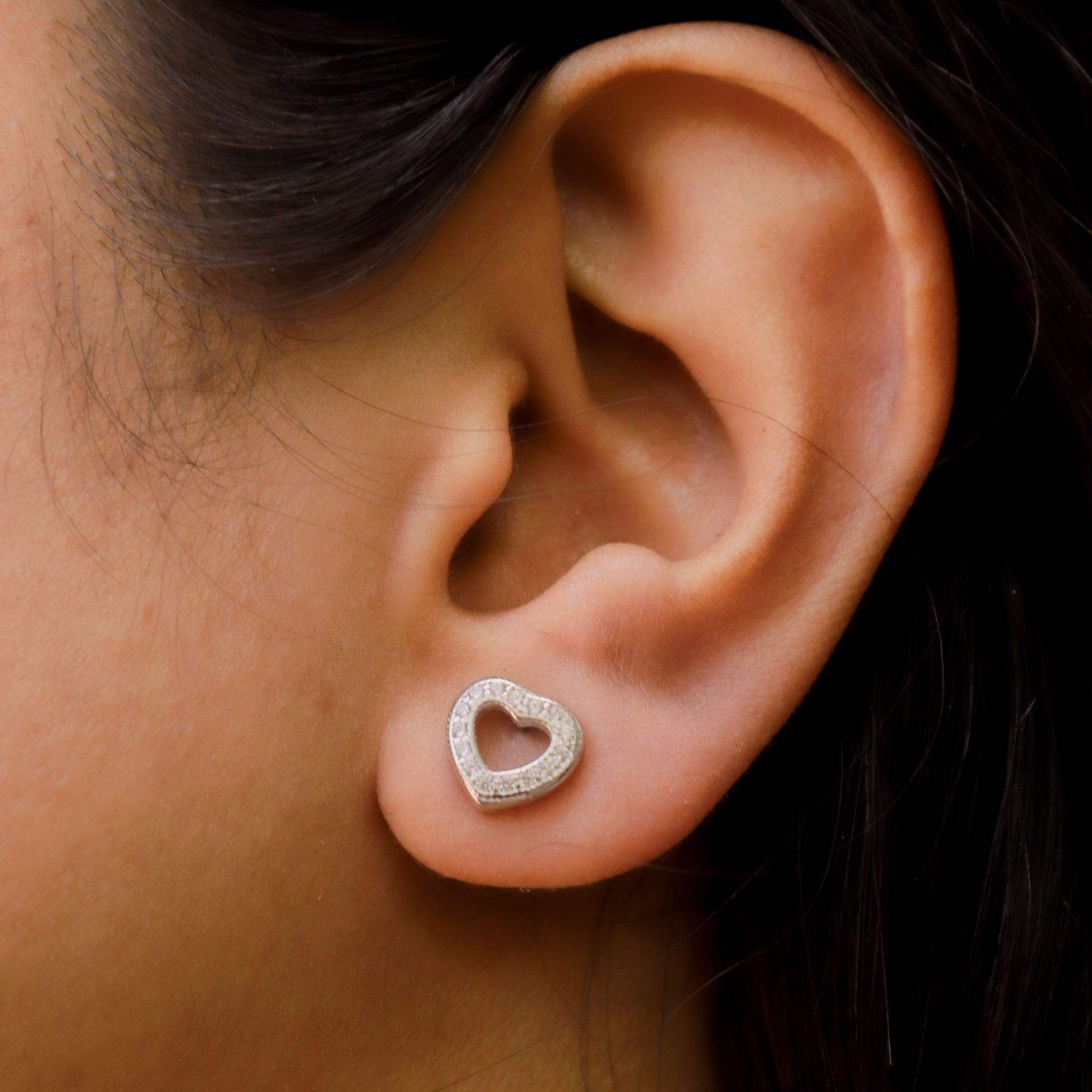 Silver Sterling Heart Earrings image 1