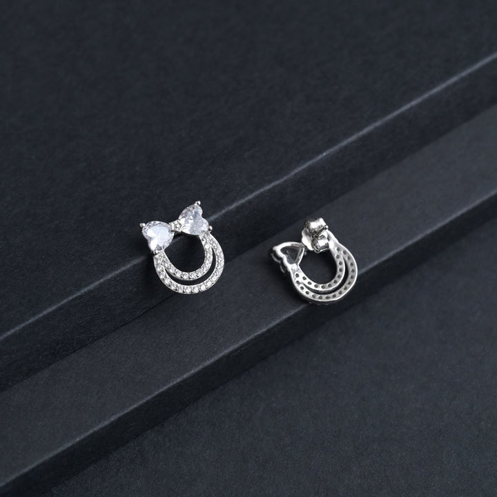 Silver Dainty Bow Earrings image 4